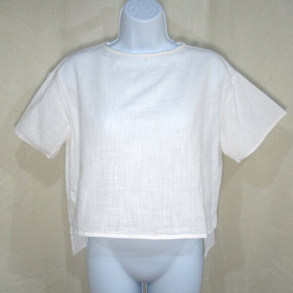 Princess Polly White Cotton Sheer Hem Top | Size US 0 - Picture 2 of 10